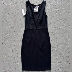 Kobi Halperin Larissa Double Ponte Knit LBD Little Black Sheath Dress NO SIZE